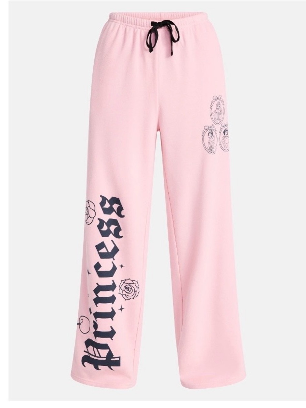 Disney Princess Pink‎ Wide Leg Lounge Pants Womens XS Soft Girl Coquette